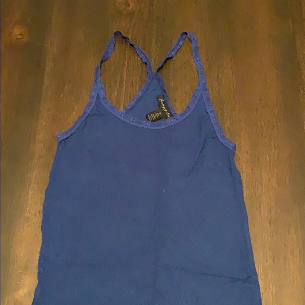 Jimmy’z blue racer back tank top